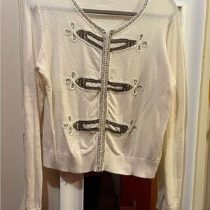 Vintage XXi white & gold Cardigan
